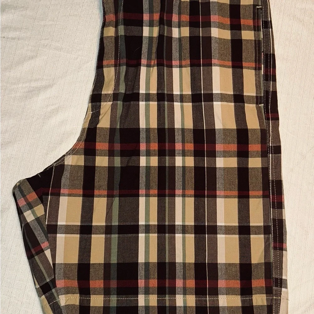 Chaps Brown and Tan Flat Front Shorts